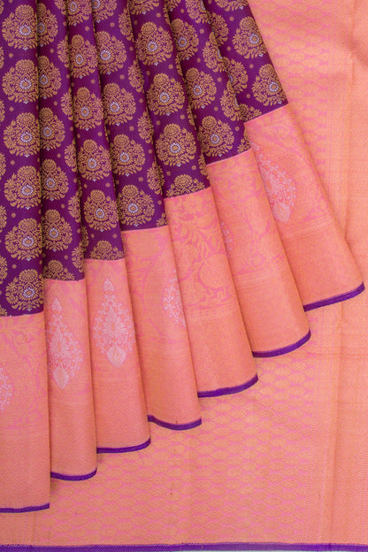 Kanchipuram Silk Brocade Purple Saree