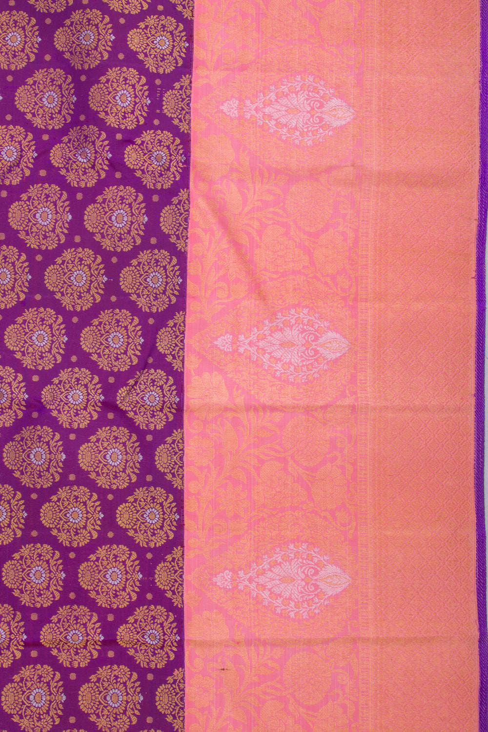 Kanchipuram Silk Brocade Purple Saree