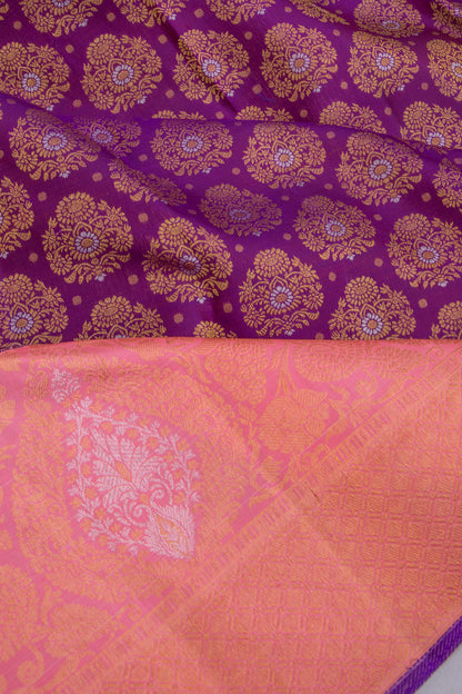 Kanchipuram Silk Brocade Purple Saree