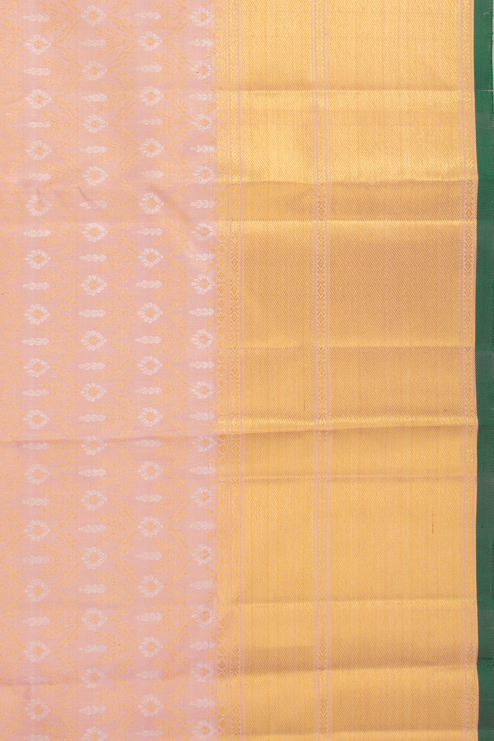 Kanchipuram Silk Tissue Brocade Peach Saree