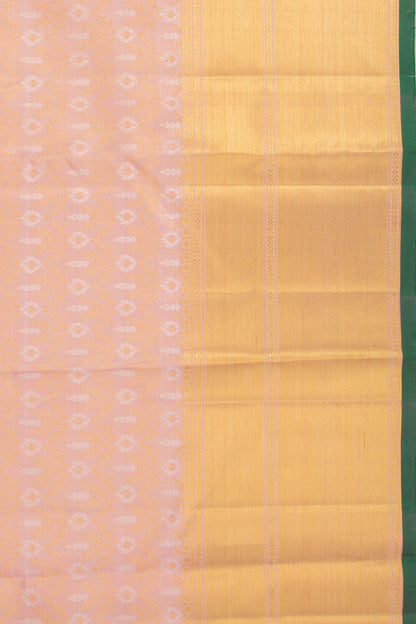 Kanchipuram Silk Tissue Brocade Peach Saree