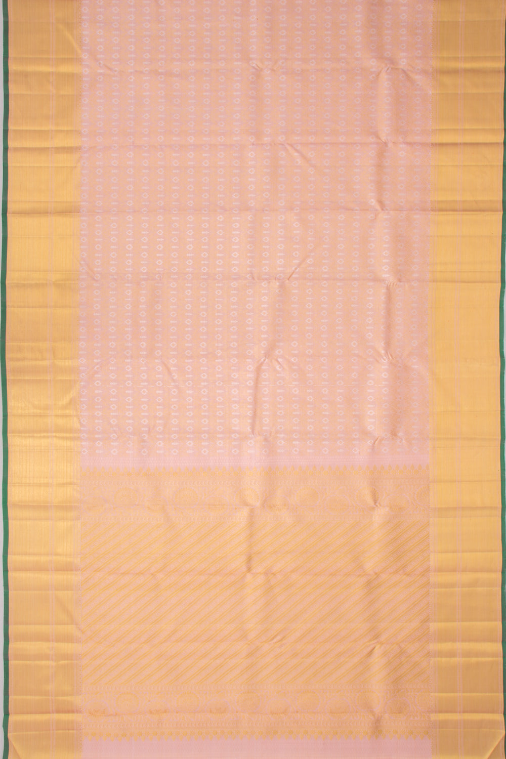 Kanchipuram Silk Tissue Brocade Peach Saree