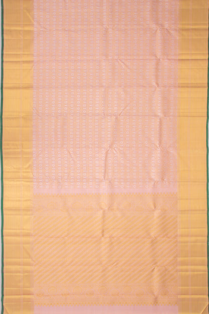 Kanchipuram Silk Tissue Brocade Peach Saree