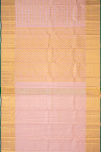 Kanchipuram Silk Tissue Brocade Peach Saree