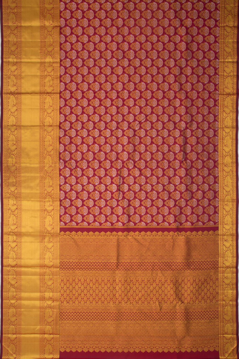 Kanchipuram Silk Brocade Maroon Saree