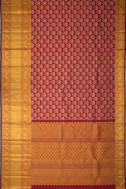 Kanchipuram Silk Brocade Maroon Saree