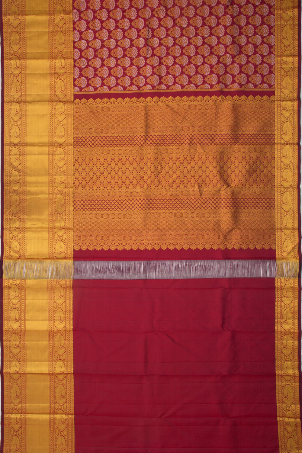 Kanchipuram Silk Brocade Maroon Saree