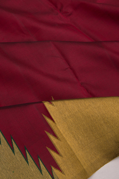Kanchipuram Silk Plain Maroon Saree