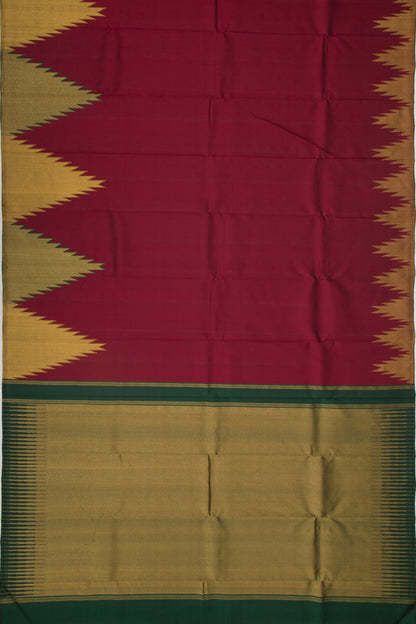 Kanchipuram Silk Plain Maroon Saree