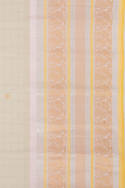 Gadwal Silk Checks Off White Saree