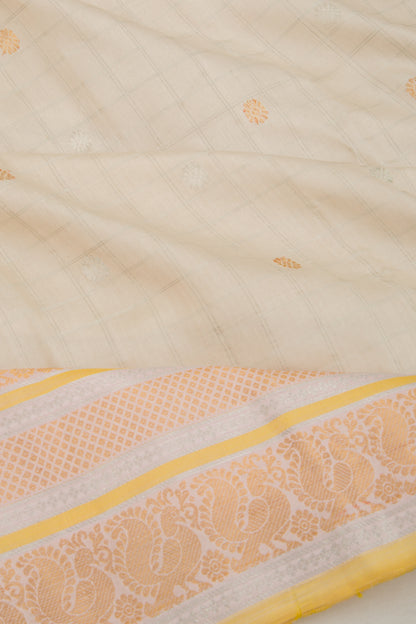 Gadwal Silk Checks Off White Saree