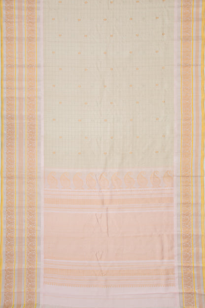 Gadwal Silk Checks Off White Saree