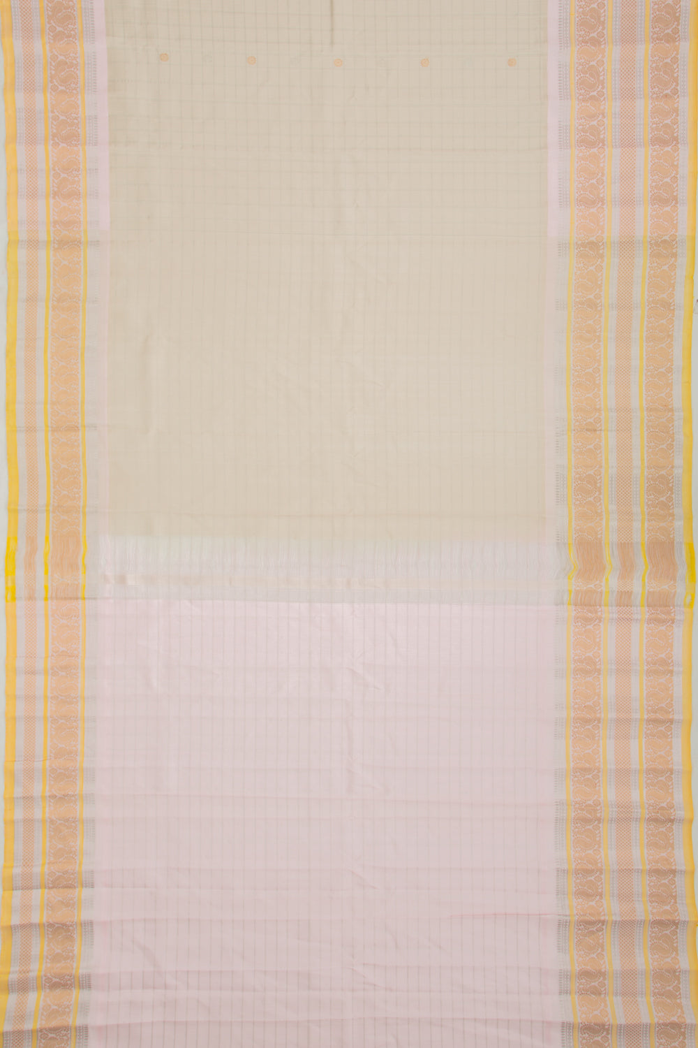 Gadwal Silk Checks Off White Saree