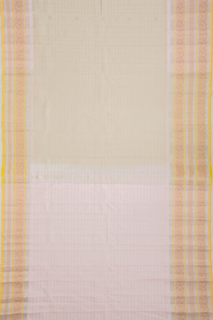 Gadwal Silk Checks Off White Saree