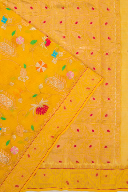 Kota Silk All Over Jaal Yellow Saree