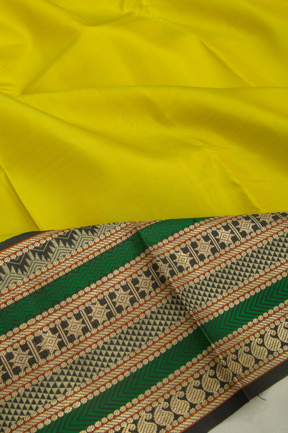 Kanchipuram Silk Plain Green Saree