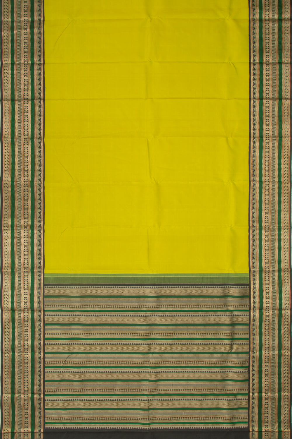 Kanchipuram Silk Plain Green Saree