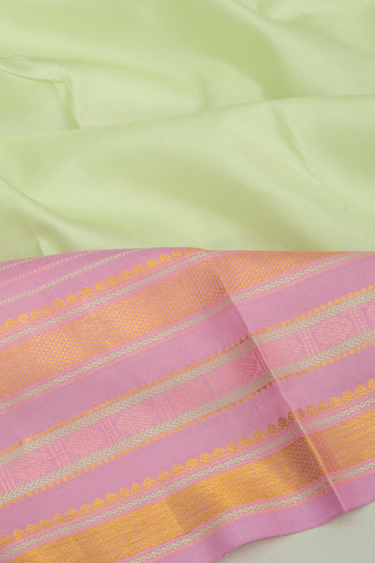 Kanchipuram Silk Plain Pastel Green Saree