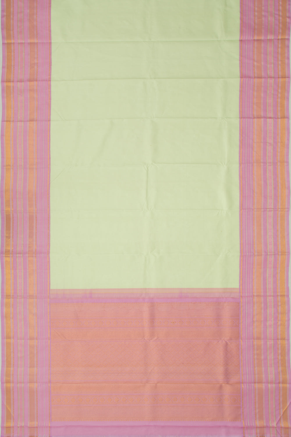 Kanchipuram Silk Plain Pastel Green Saree