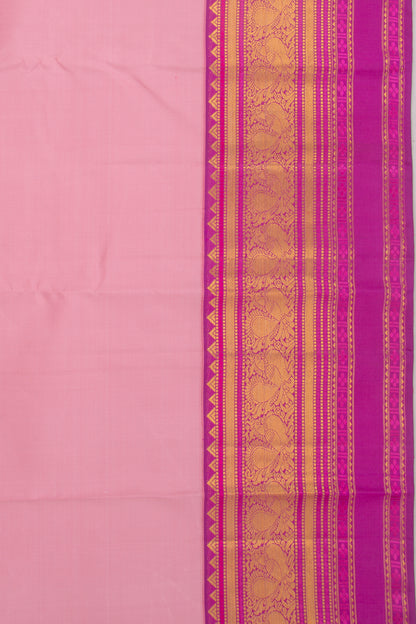 Kanchipuram Silk Plain Baby Pink Saree