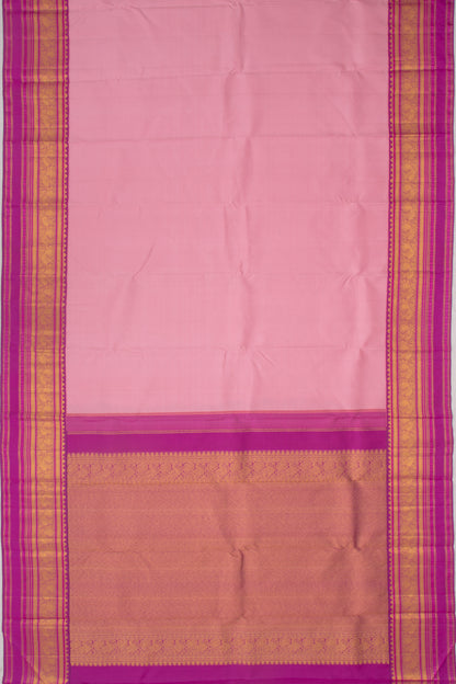 Kanchipuram Silk Plain Baby Pink Saree