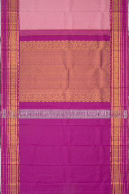 Kanchipuram Silk Plain Baby Pink Saree