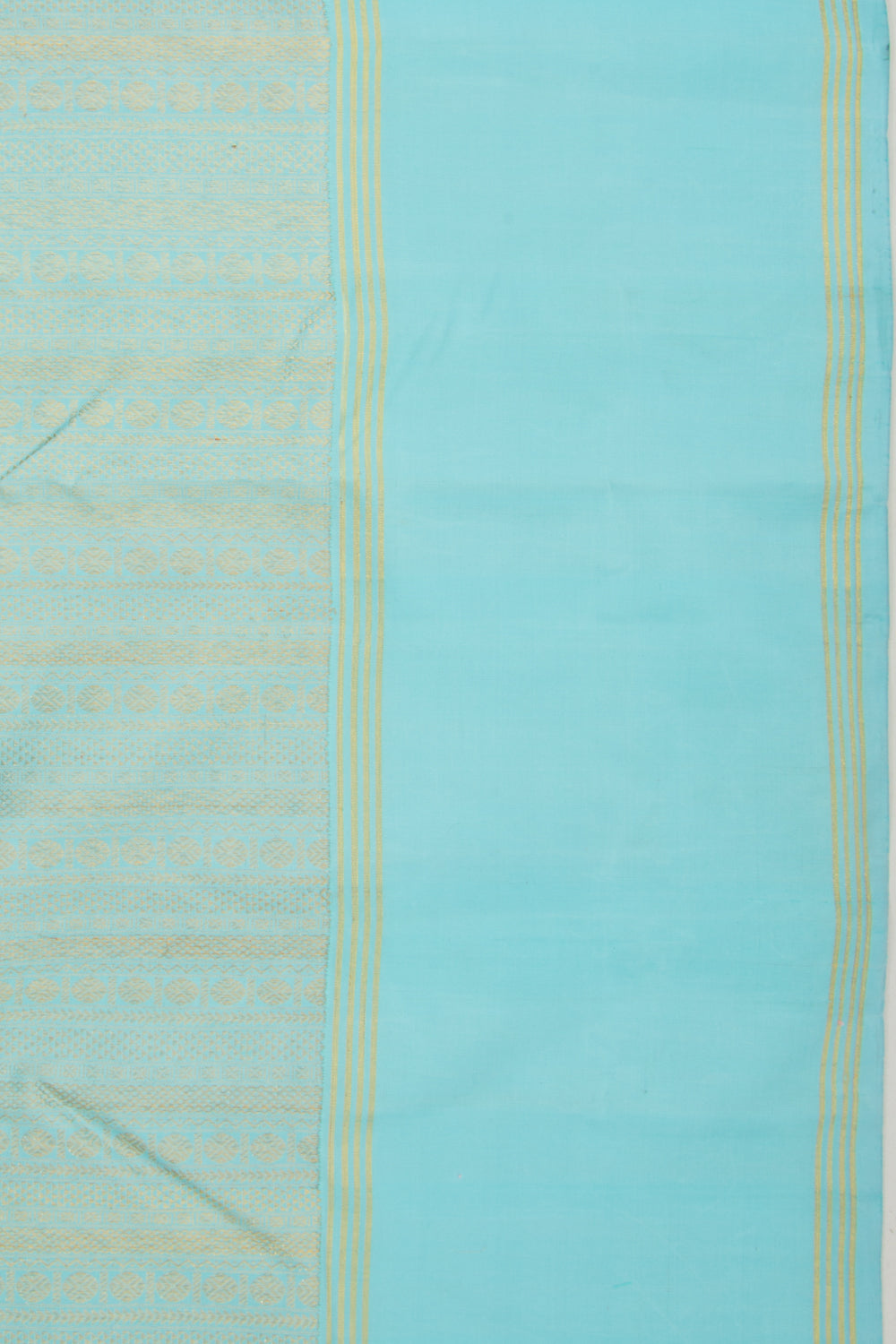 Kanchipuram Silk Brocade Sky Blue Saree