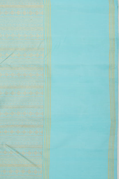 Kanchipuram Silk Brocade Sky Blue Saree