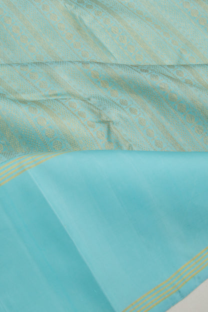 Kanchipuram Silk Brocade Sky Blue Saree