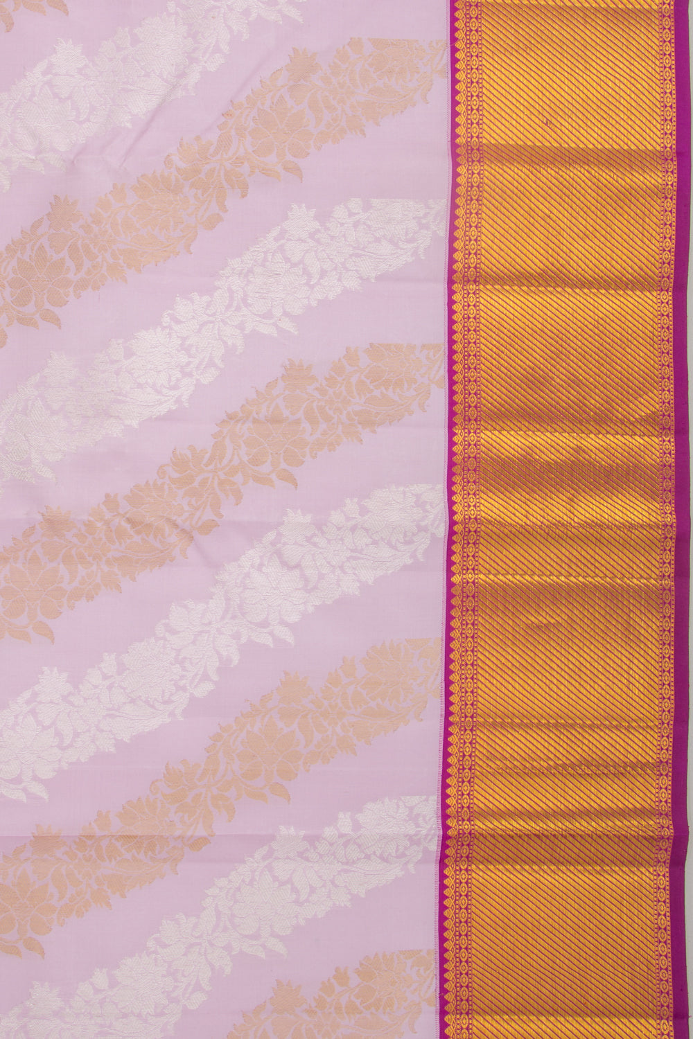 Kanchipuram Silk Jaal Lavender Saree