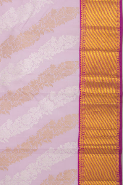 Kanchipuram Silk Jaal Lavender Saree