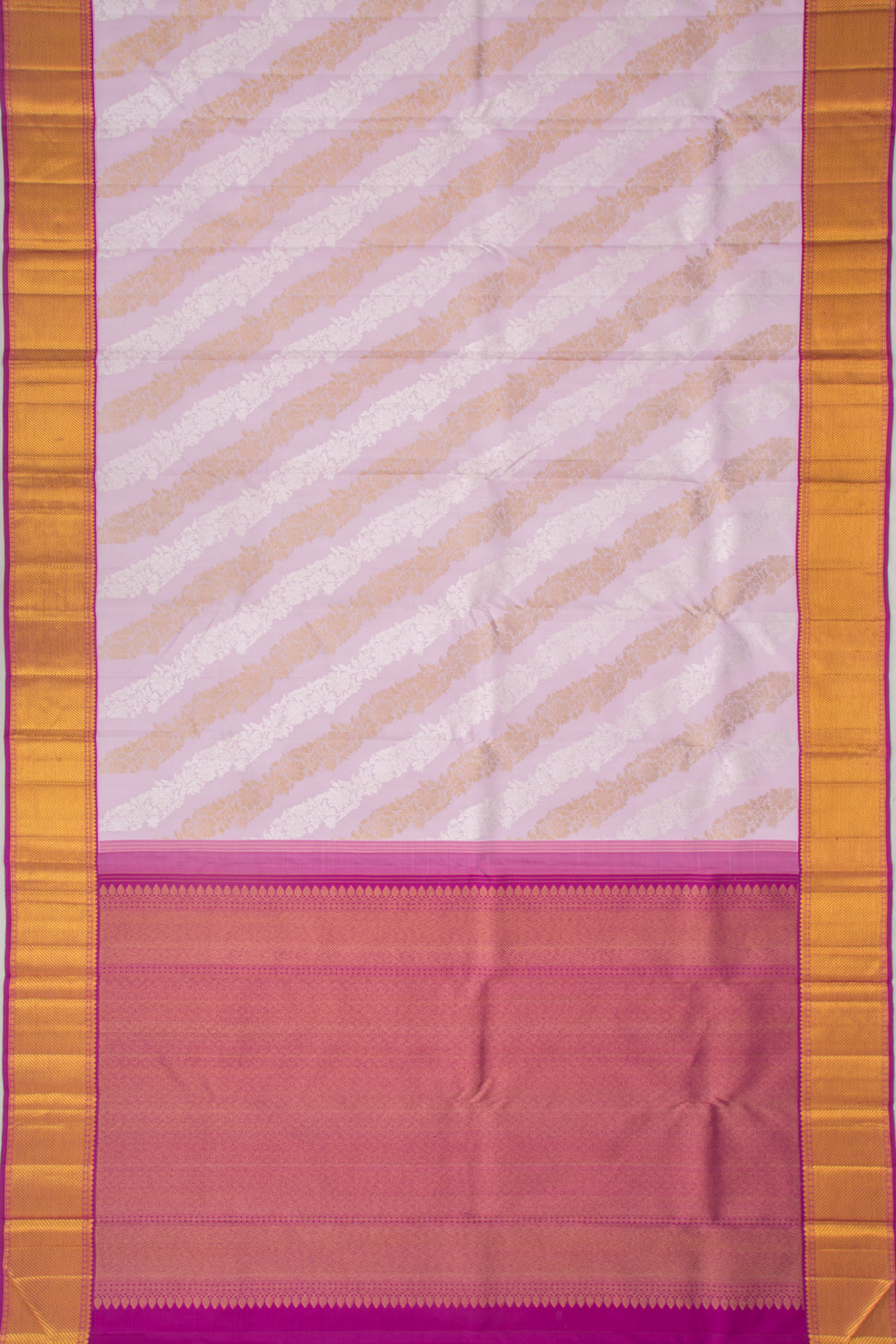 Kanchipuram Silk Jaal Lavender Saree