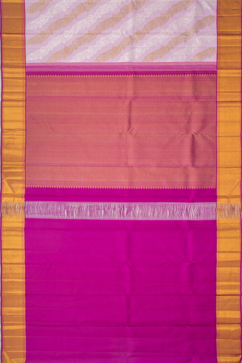 Kanchipuram Silk Jaal Lavender Saree