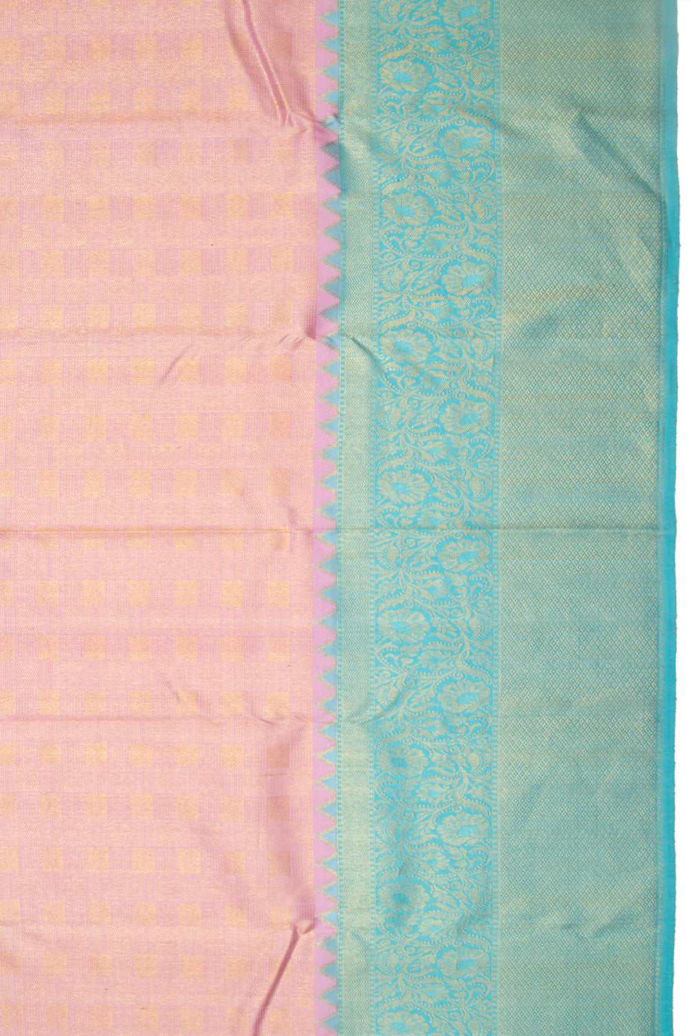 Kanchipuram Silk Brocade Baby Pink Saree