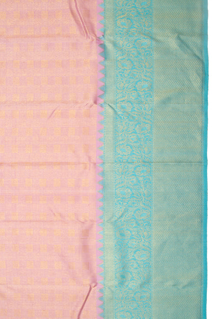 Kanchipuram Silk Brocade Baby Pink Saree
