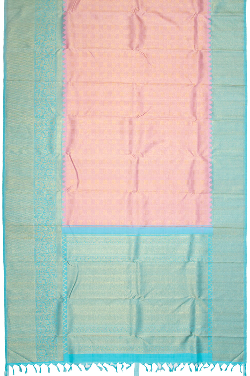 Kanchipuram Silk Brocade Baby Pink Saree