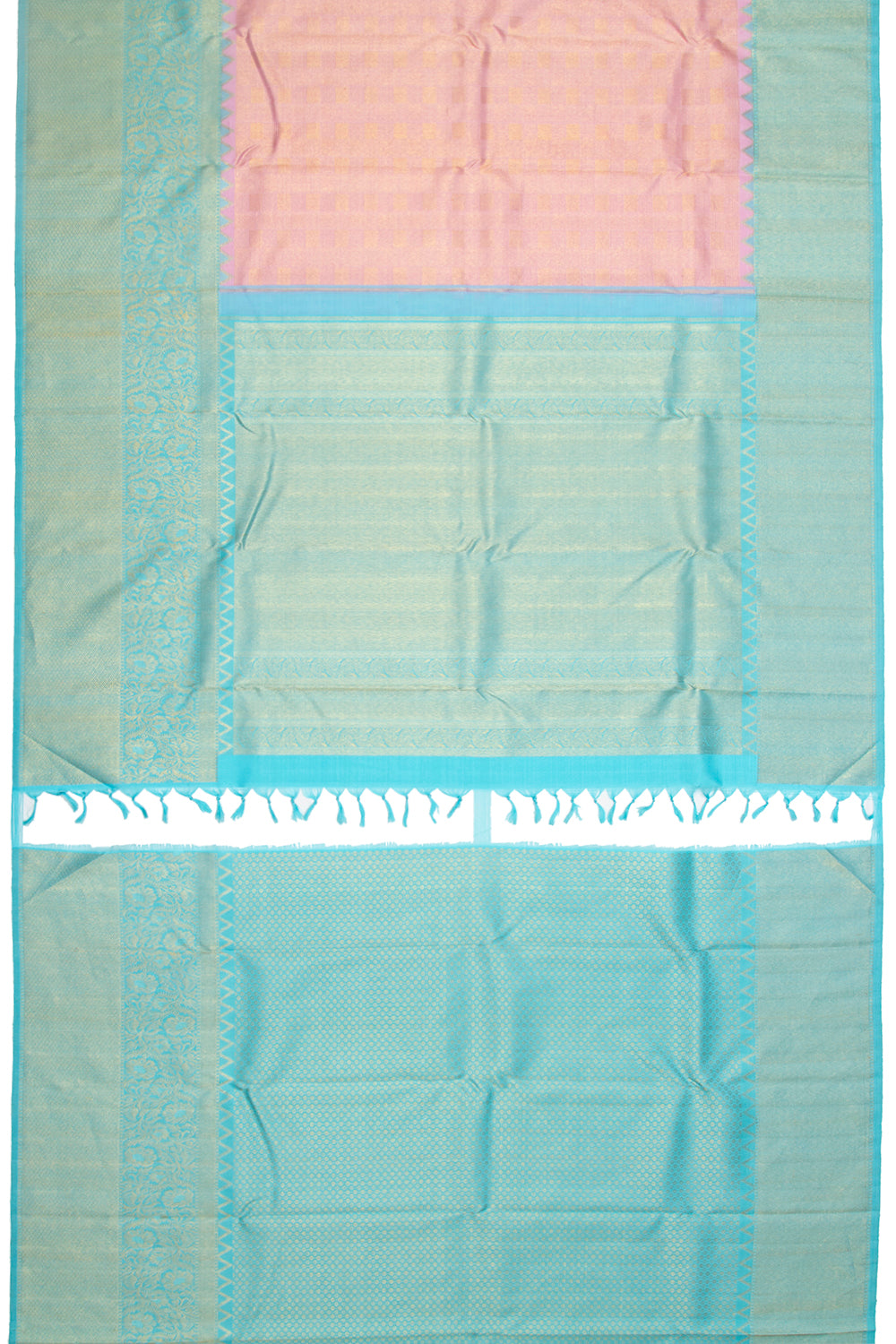 Kanchipuram Silk Brocade Baby Pink Saree