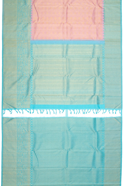 Kanchipuram Silk Brocade Baby Pink Saree