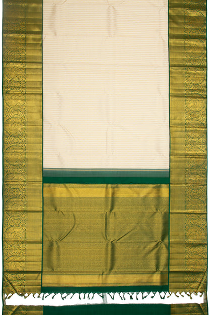 Kanchipuram Silk Brocade Cream Saree