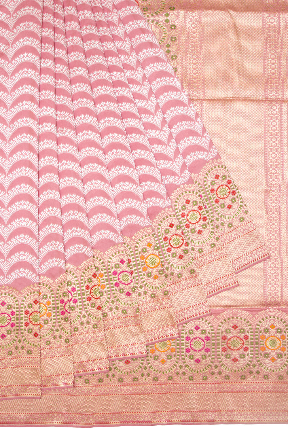 Banarasi Silk Jaal Baby Pink Saree