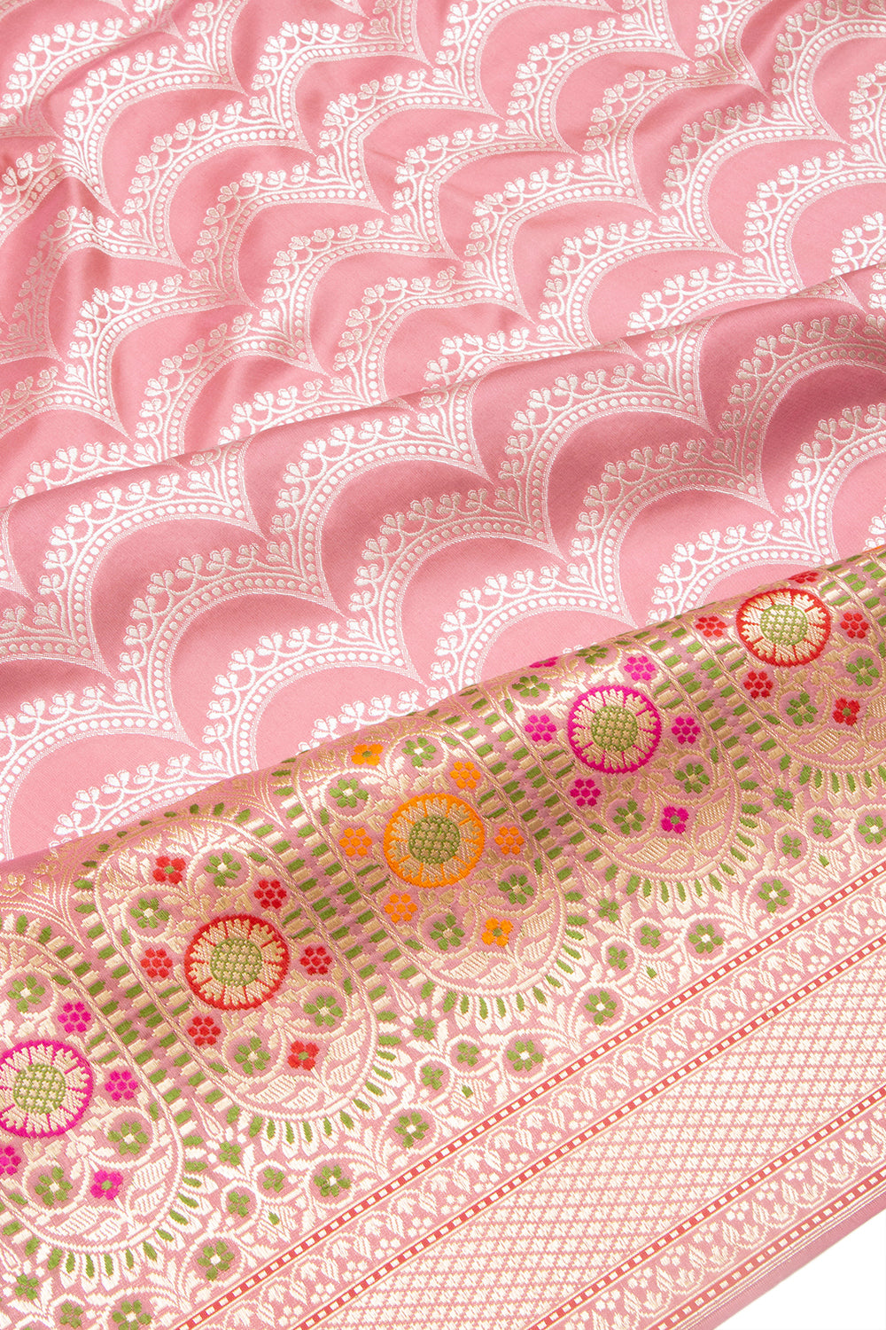 Banarasi Silk Jaal Baby Pink Saree