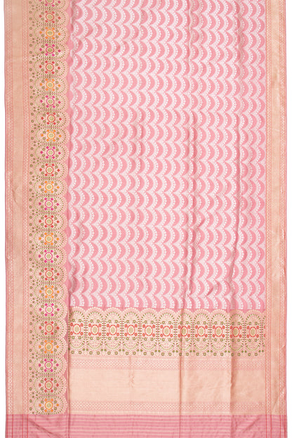 Banarasi Silk Jaal Baby Pink Saree