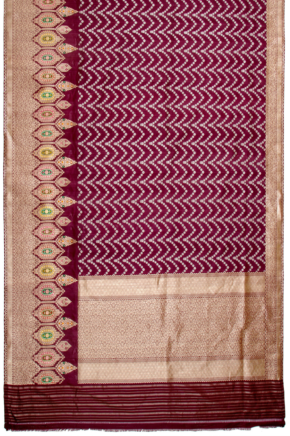 Banarasi Silk Jaal Choco Brown Saree