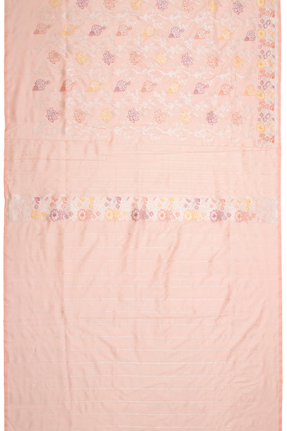 Banarasi Silk Kadwa Jaal Peach Saree