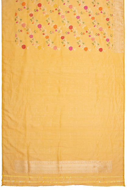 Banarasi Silk Tissue Kadwa Jaal Gold Saree