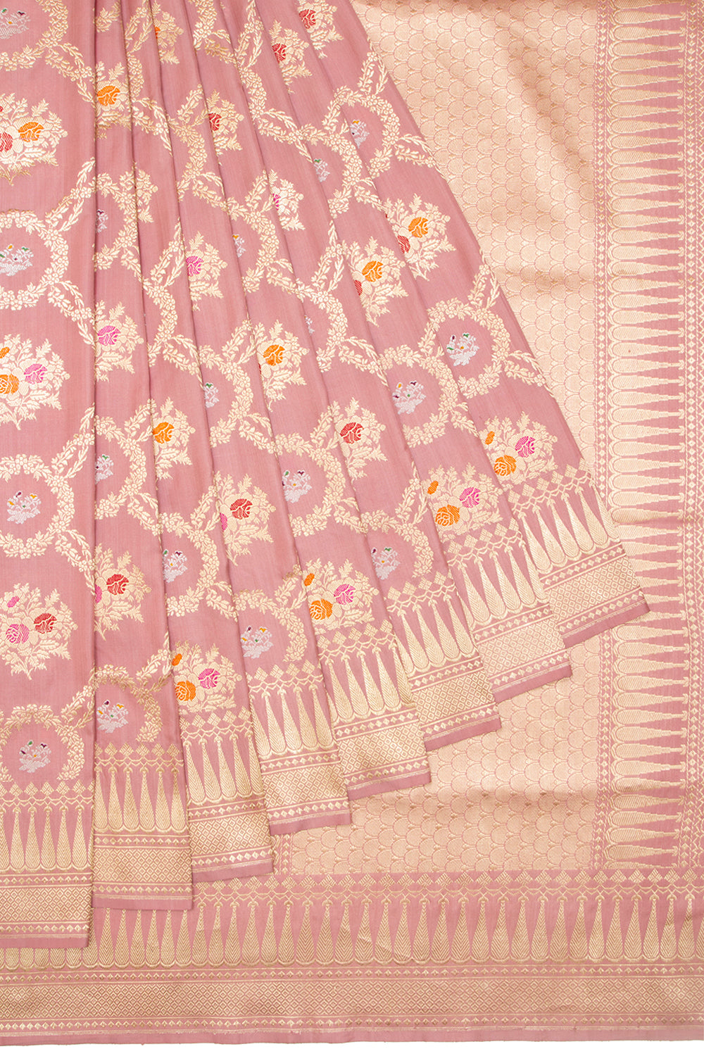 Banarasi Silk Kadwa Jaal Pastel Pink Saree-VSQ-DM