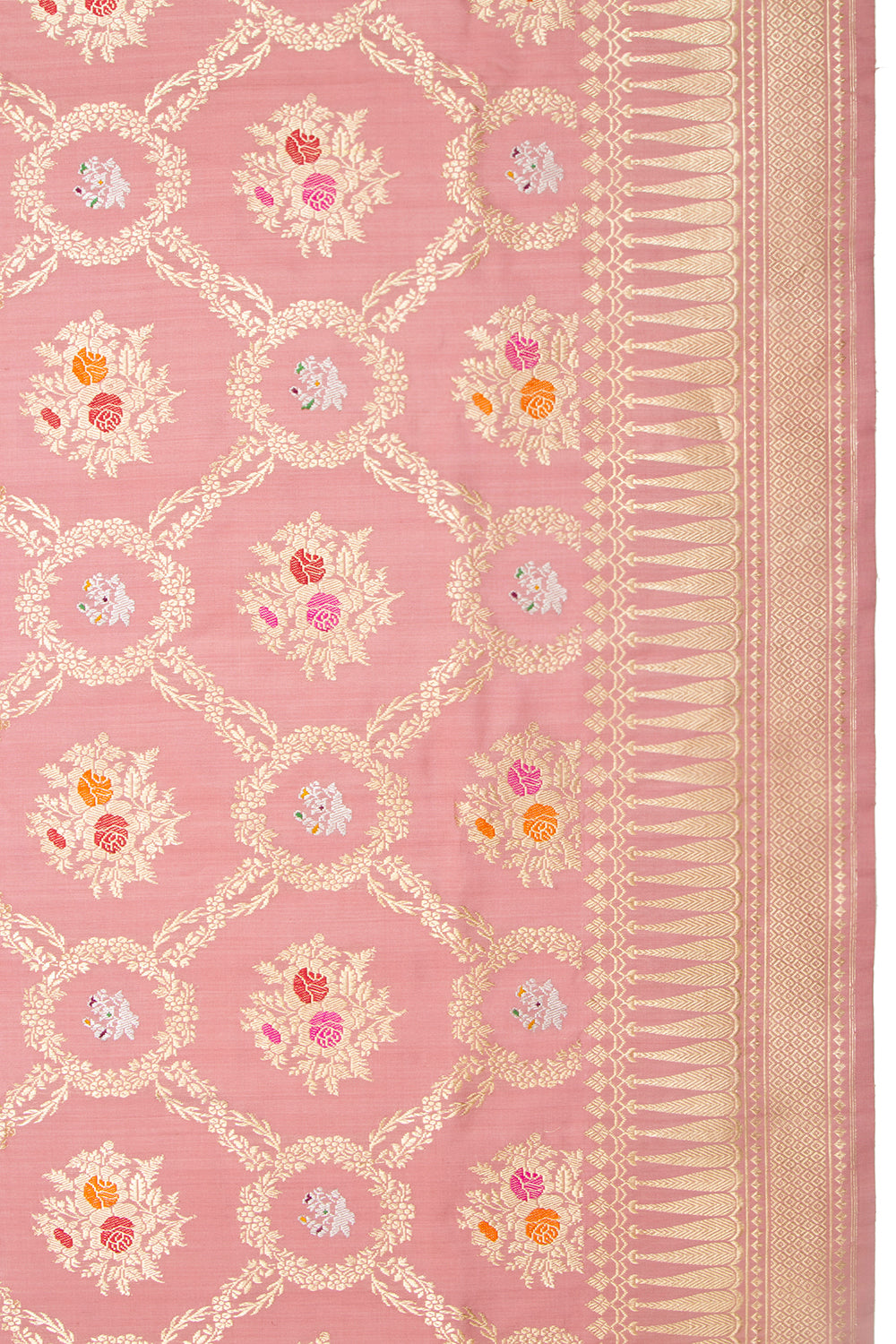 Banarasi Silk Kadwa Jaal Pastel Pink Saree-VSQ-DM