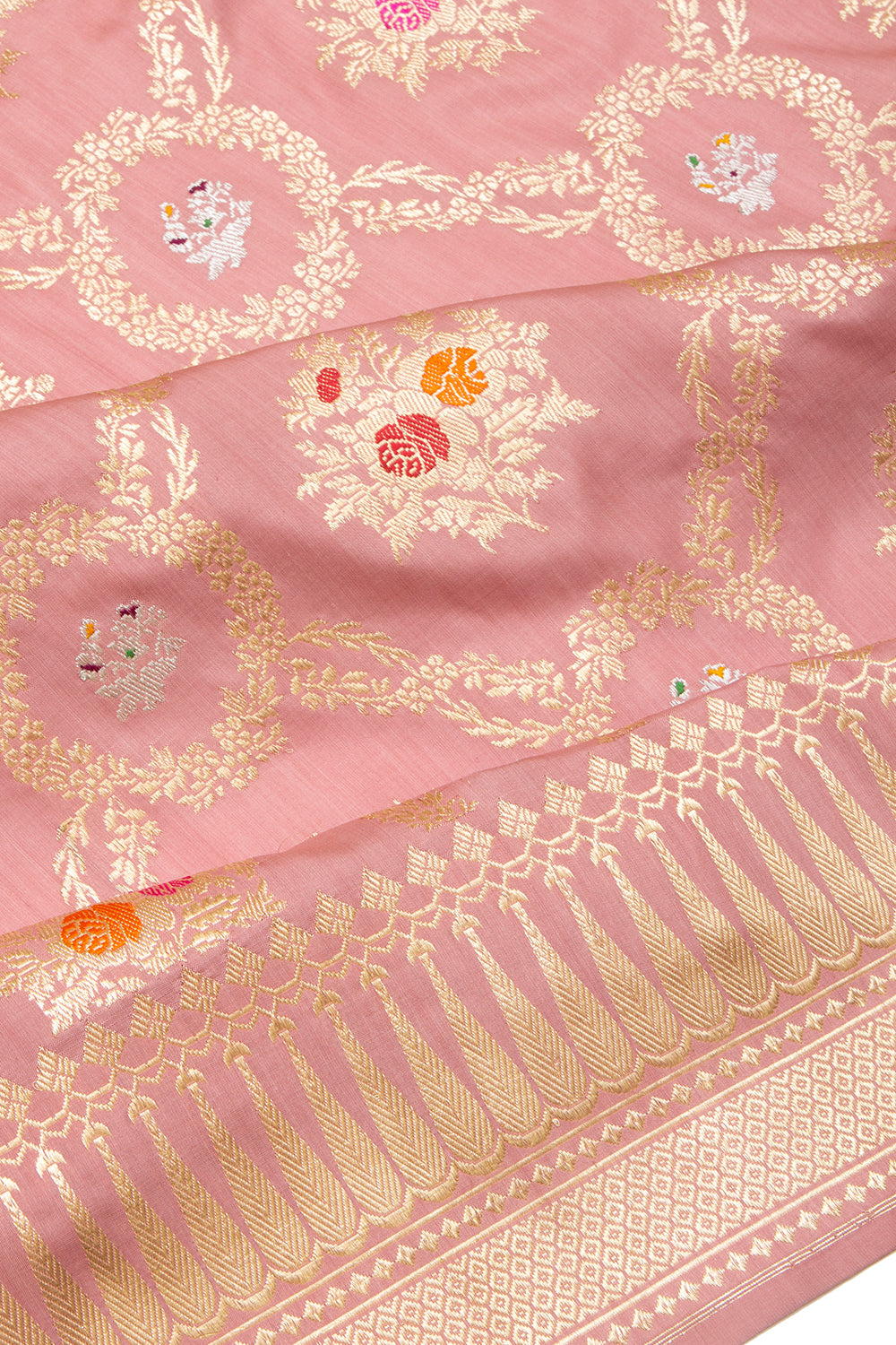 Banarasi Silk Kadwa Jaal Pastel Pink Saree-VSQ-DM