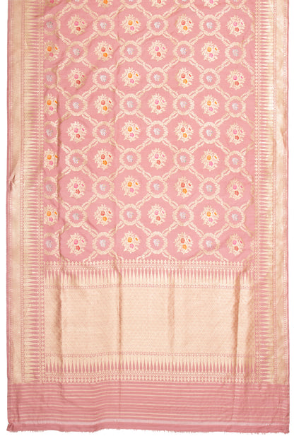 Banarasi Silk Kadwa Jaal Pastel Pink Saree