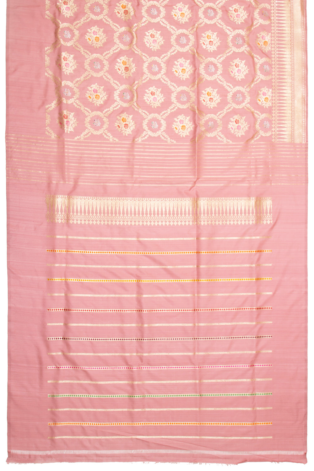 Banarasi Silk Kadwa Jaal Pastel Pink Saree-VSQ-DM